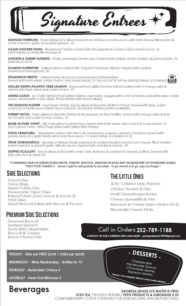 Georgia Deans restaurant & bar Menu image 2