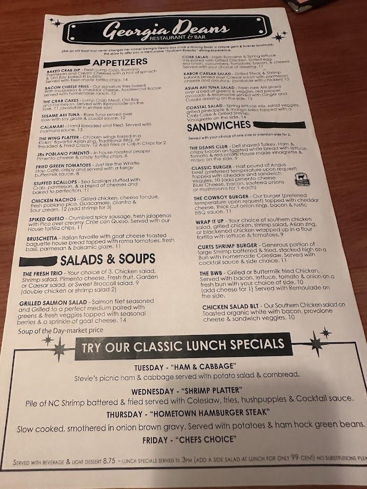 Georgia Deans restaurant & bar Menu image 3